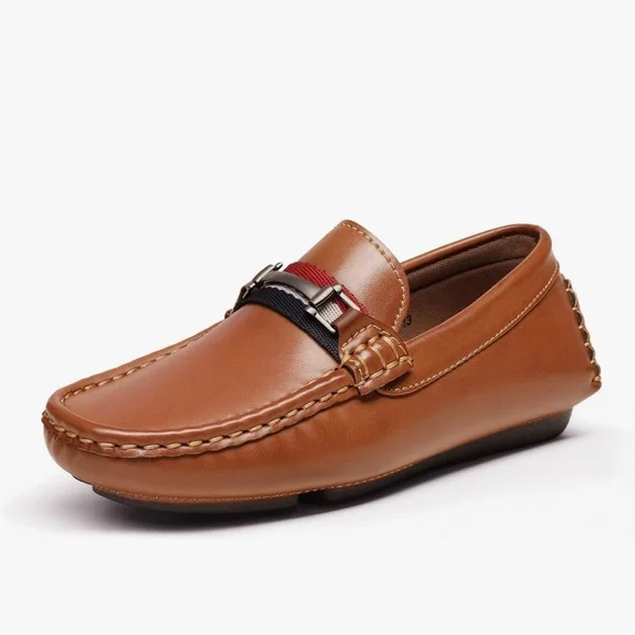 Classic Brown Bruno Marc Kids Moccasins - Picture 1 of 6
